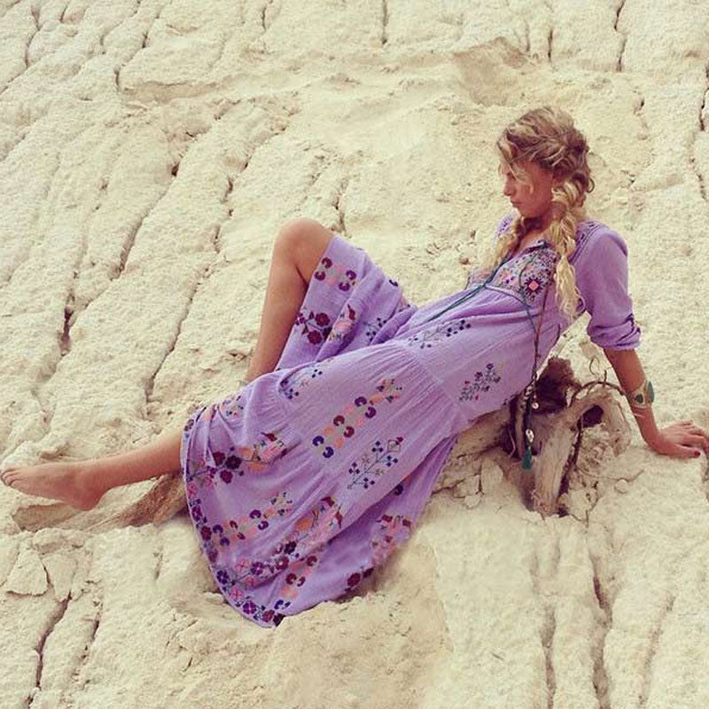 Maxi Boho Embroidery Dress