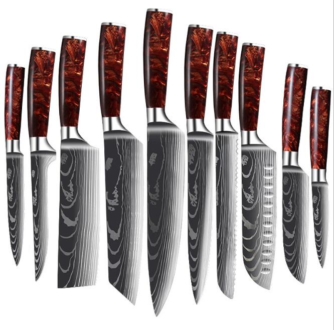 Professinal Knife Set Kitchen Knives Professional Chef Knives Kitchen Knife Japanese 5CR15 440C High Carbon Stainless Steel Pattern Knife