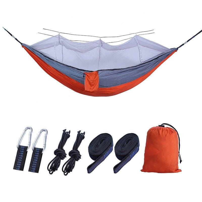 Bourette spinning 210T Nylon Hammock Outdoor Anti-mosquito Hammock Outdoor Camping Goods Bed Bearing