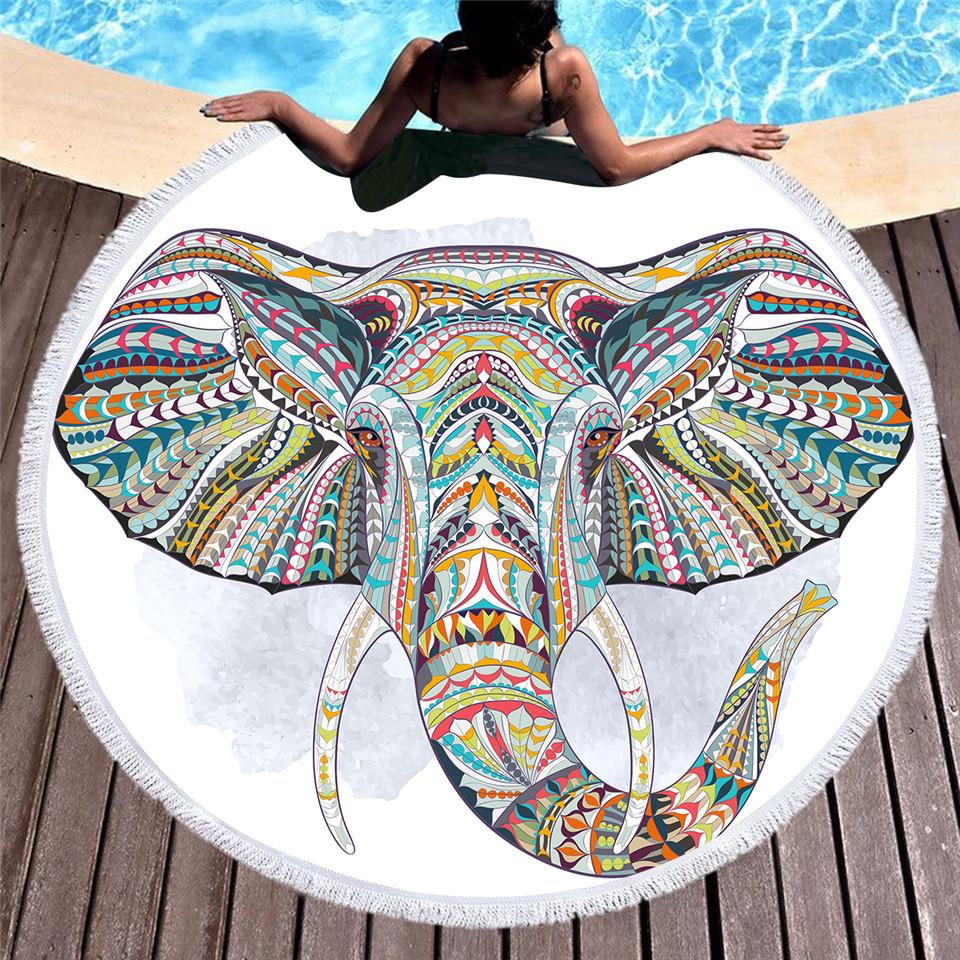 Boho Elephant head Beach Towels Boho Swimwear Bathing  Blanket