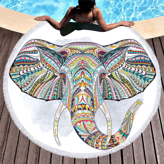 Boho Elephant head Beach Towels Boho Swimwear Bathing  Blanket