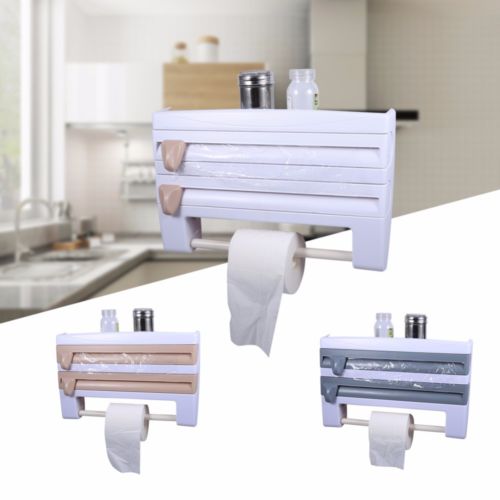 4 in 1 Kitchen Organizer Wall Mount- Towel -Roll- Holder- Hanger- Organizer