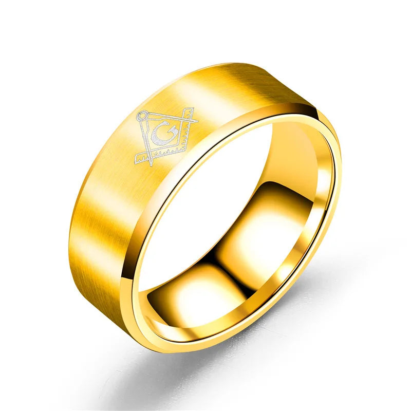 51JEWELRY 8mm Freemasons Masonic Rings For Men and Women