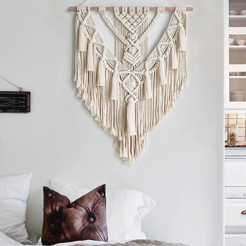 Macrame Wall Hanging Tapestry Wall Decor Boho Chic Bohemian Woven Home Decoration