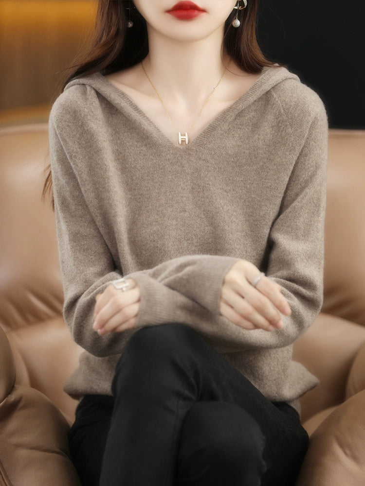 2023 Fall/Winter Hoodie Outer Wear Pure Wool Sweater