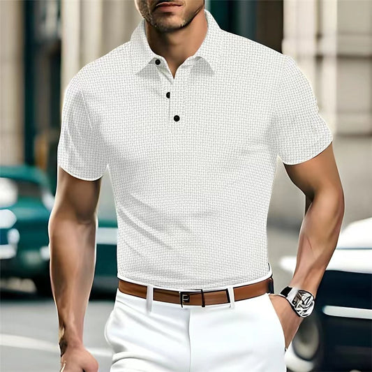 High-end Mesh Silk Short Sleeve Collar Polo Shirt