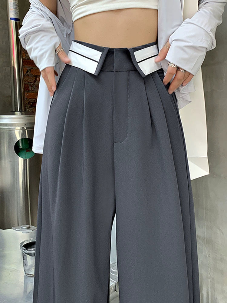 High Waist Loose Spring and Autumn Thin Slimming Straight Suit Pants