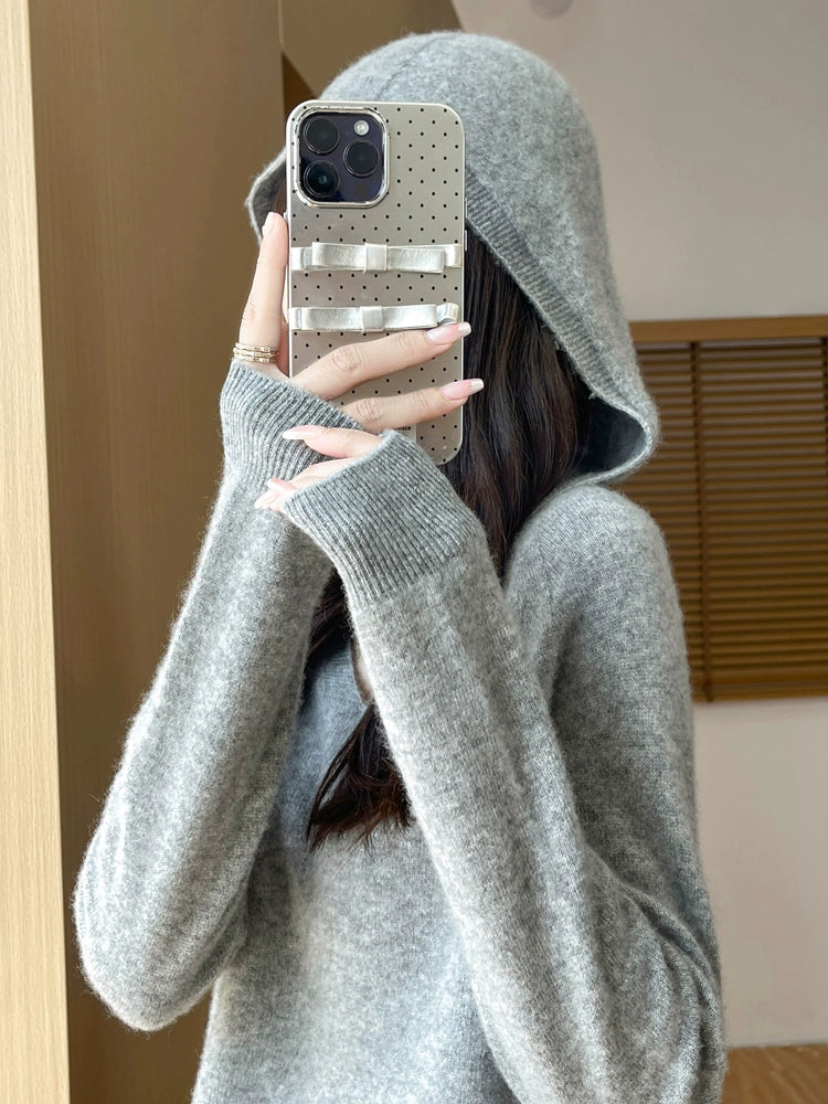 V Neck Pullover Hooded Cashmere Bottoming Shirt Front Line Ready-Made Garments