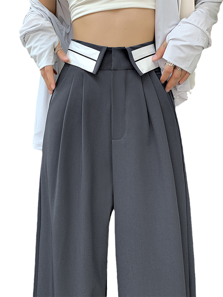 High Waist Loose Spring and Autumn Thin Slimming Straight Suit Pants