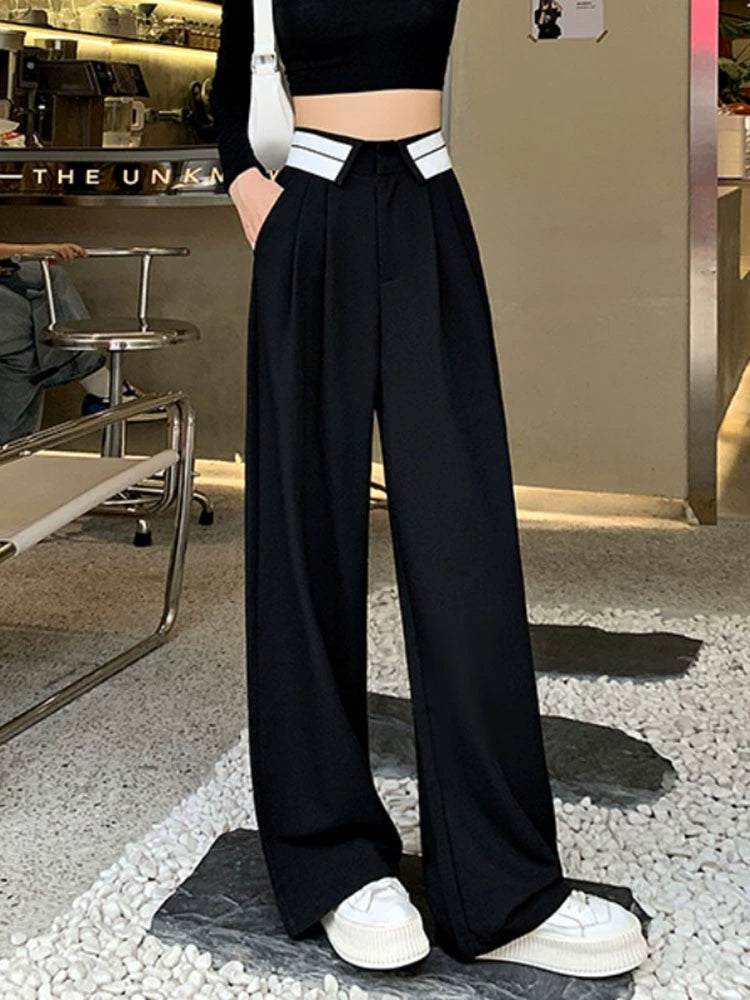 High Waist Loose Spring and Autumn Thin Slimming Straight Suit Pants