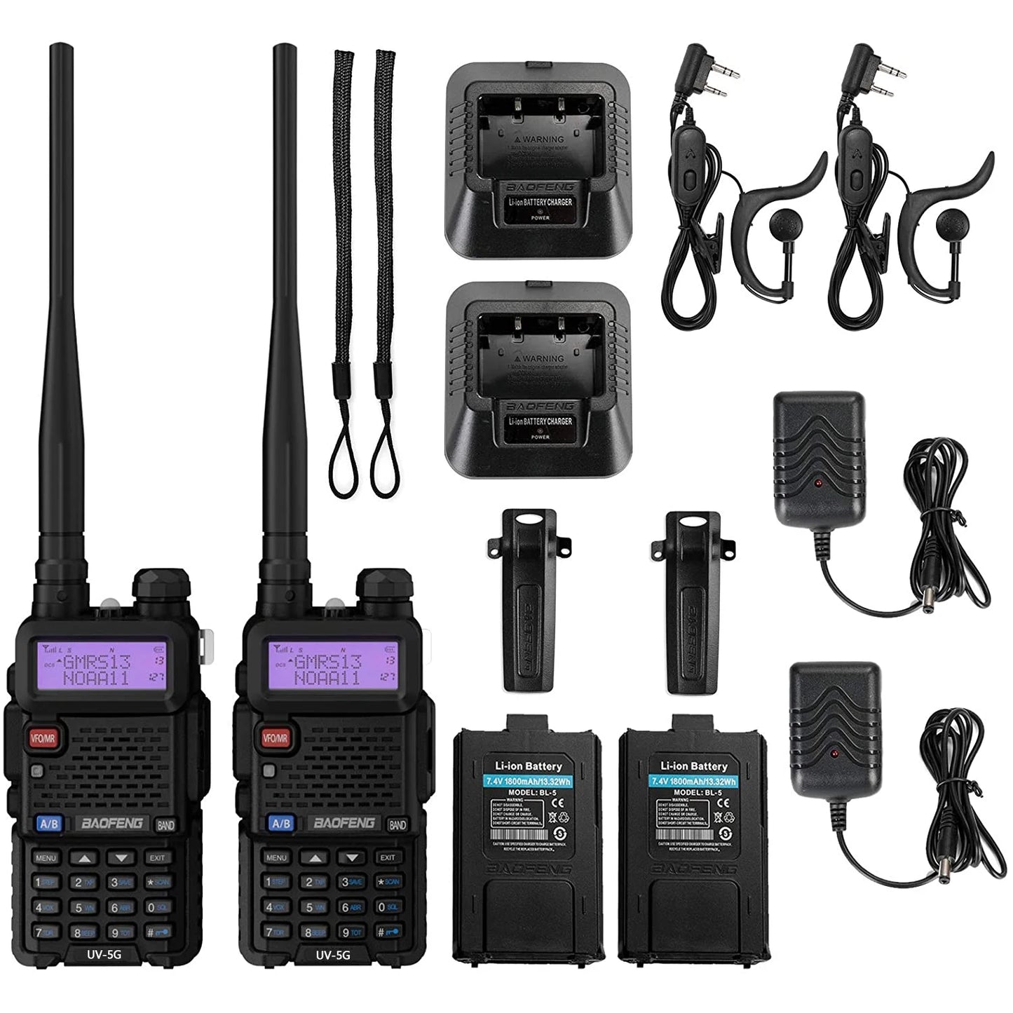 BAOFENG UV-5G (UV-5X) GMRS Radio, 2PCS