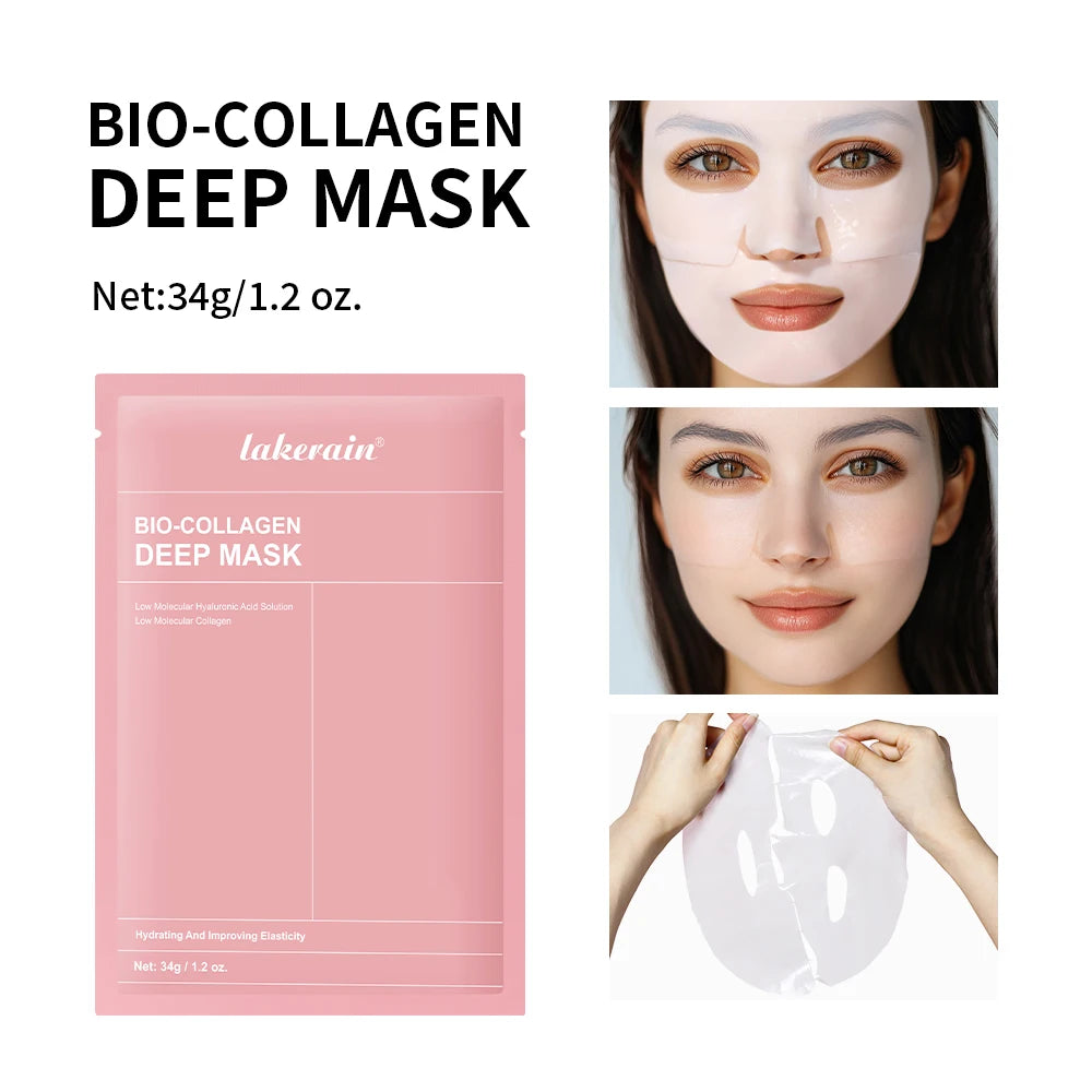 Bio-Collagen Real Deep Mask Hydrating Overnight Hydrogel Mask Pore Minimizing Radiance Firming Brighten Skin Skincare