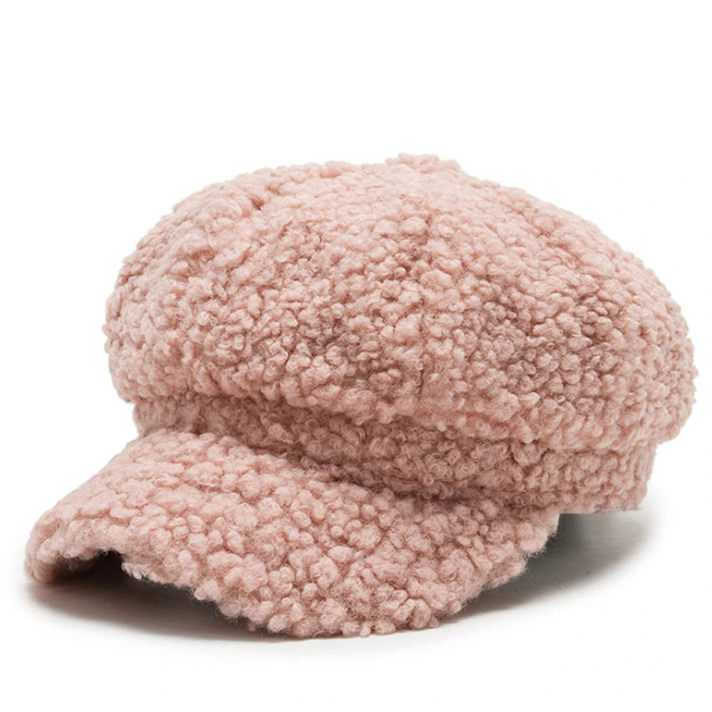 New Autumn and Winter  Lamb Hair Fashion Basin Cap Men and Women All-match Teddy Cashmere Fisherman Hat