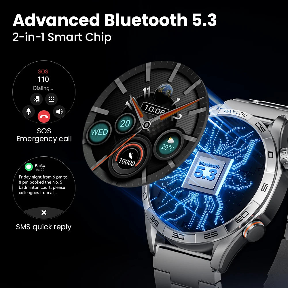 AuraSync - Solar 5 Voice Calling - Smart Watch