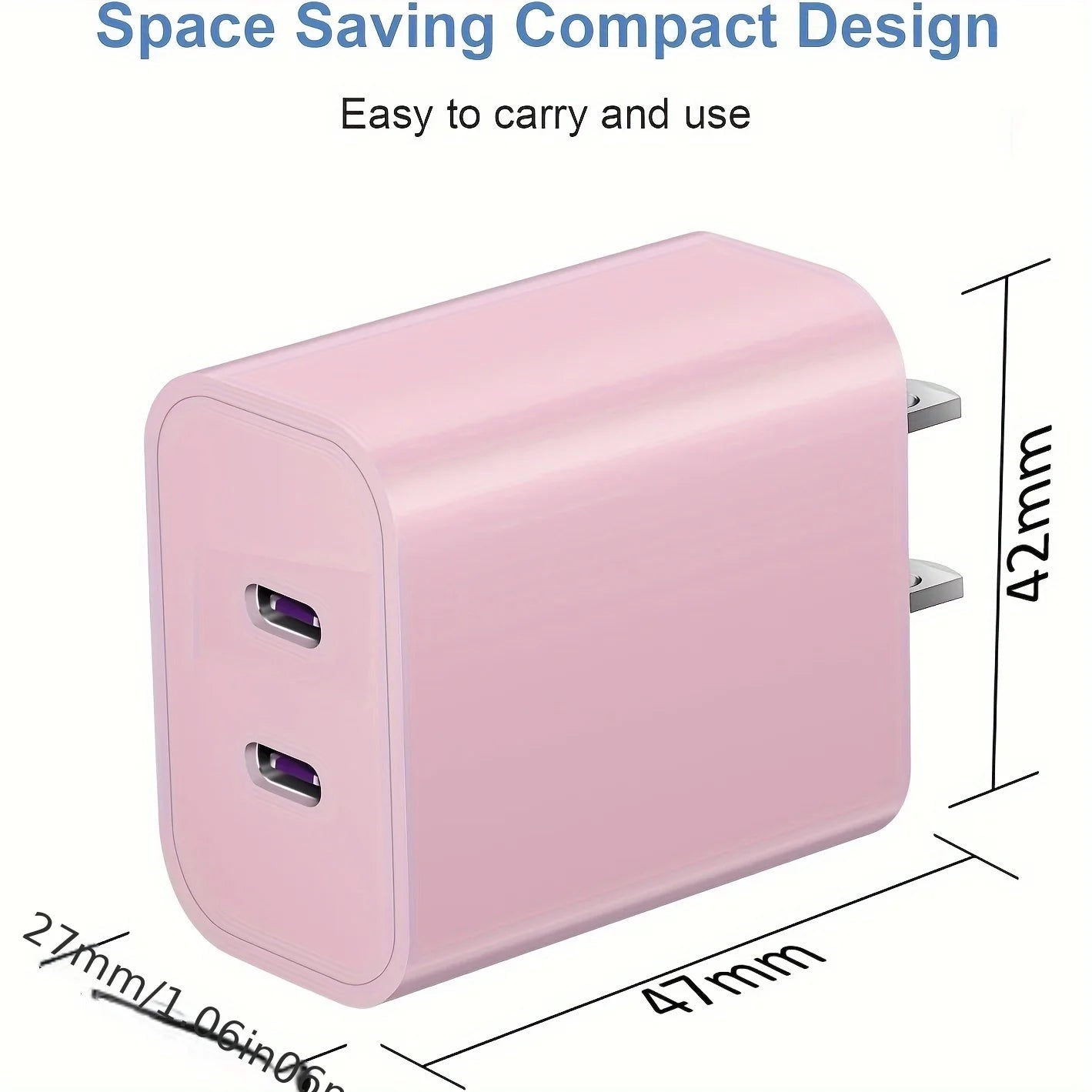 4 Colors For IPhone Charger，40W Dual Port USB-C Wall Charger Block With 6FT Lightning Cable For IPhone 14/13/12/Pro/Max/11/XR