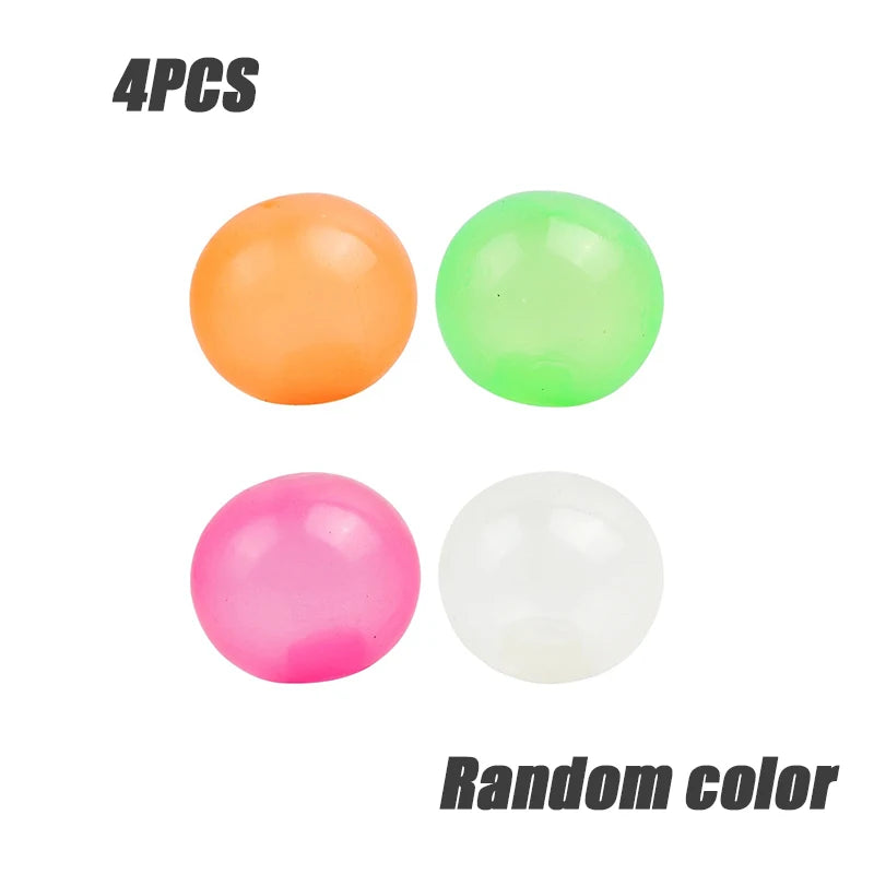 Luminous Wall Target Ball Sucker Sticky Decompression Toys Squeeze Ball For Kid Teen Adult Colorful TPR Toy Balls Color Random