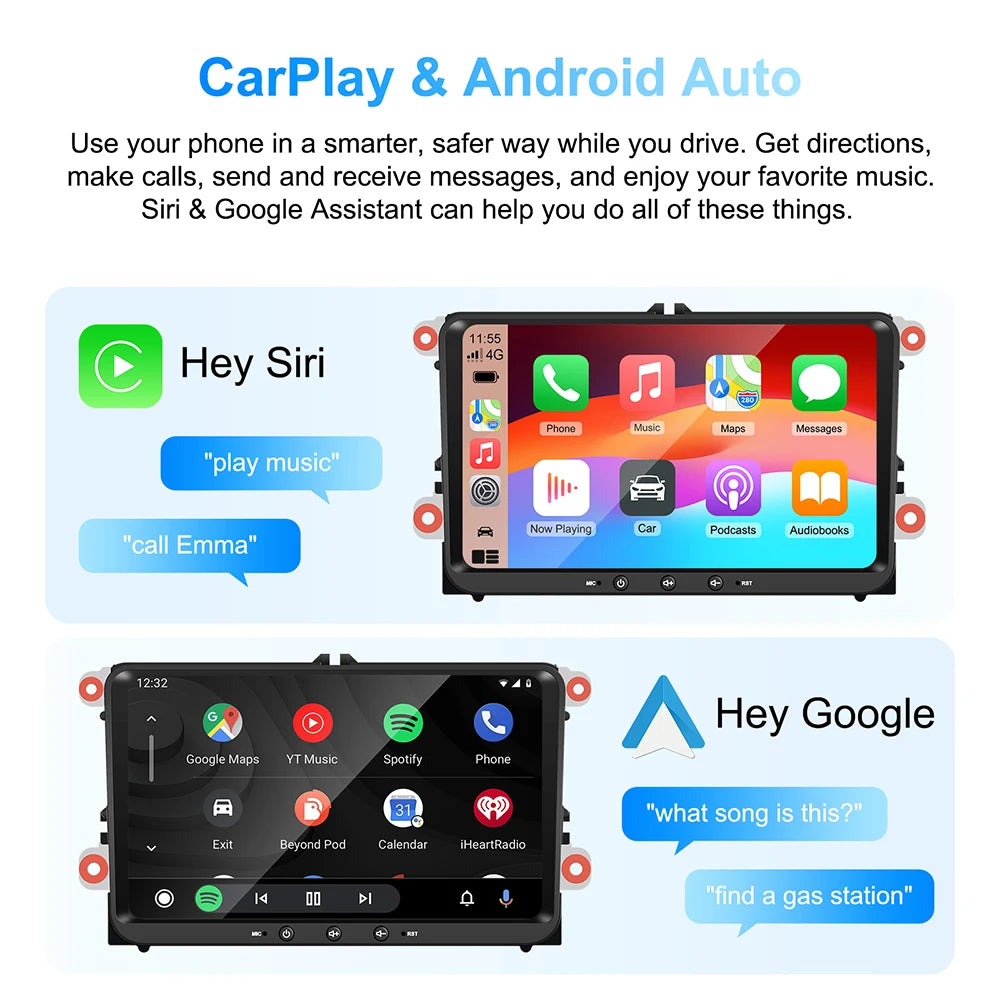 Carplay Android Car Radio GPS WIFI for VW POLO GOLF 5 6 PASSAT B6 JETTA TIGUAN TOURAN SHARAN SCIROCCO CADDY Seat Audio Stereo