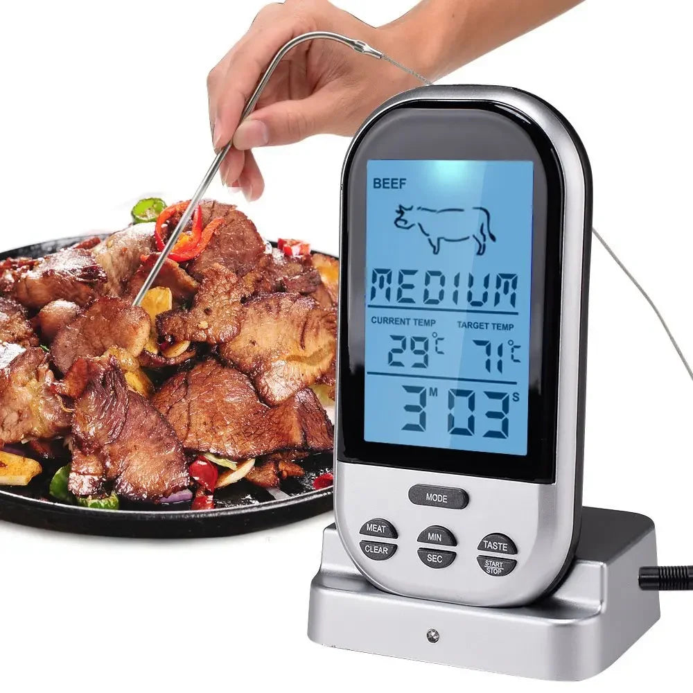 Meat Thermometers Bluetooth LCD Digital Probe Remote Wireless BBQ Grill Kitchen Thermometer  Cooking Tools with Timer Alarm