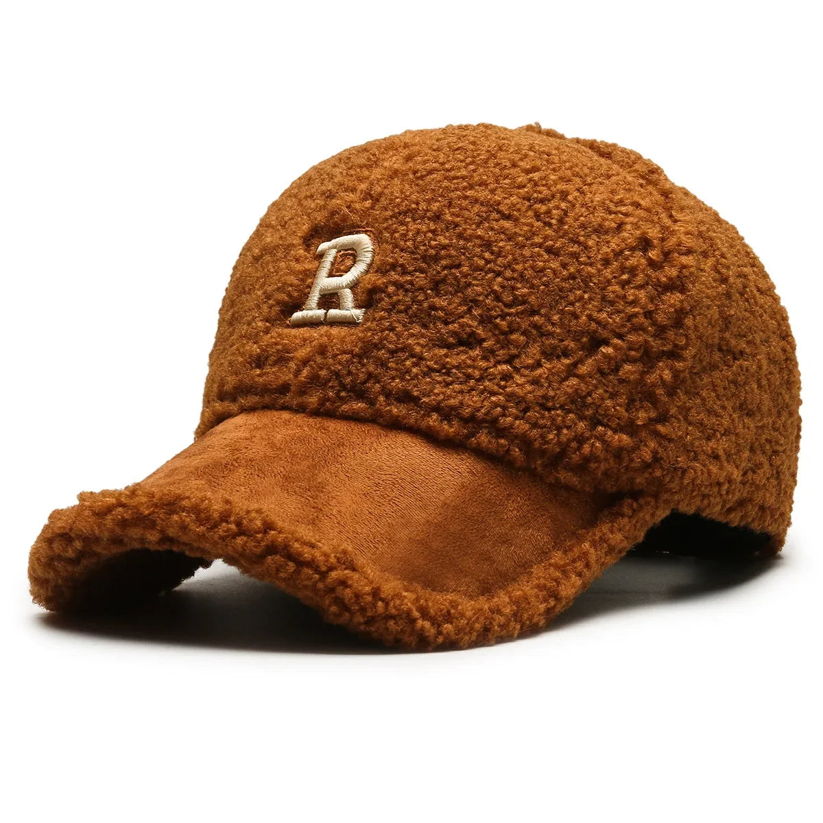 2024 Trendy Big Letter Embroidery Men Winter Hats White Brown Lambswool Baseball Cap for Women Warm Plush Trucker Hats Gorras