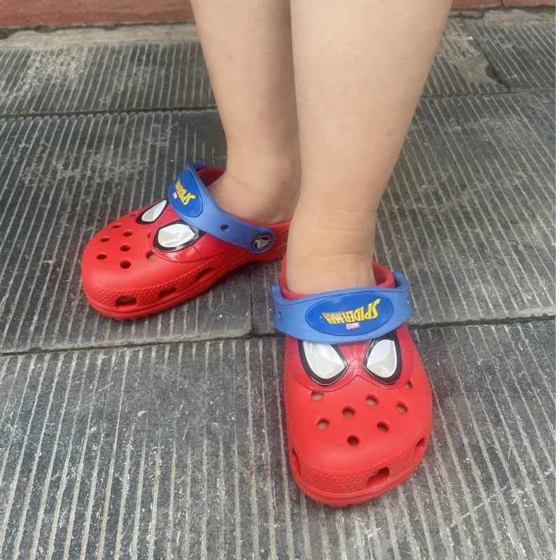 New Kawaii Spiderman Shoes Children Hole Sandals Slippers Cartoon Non-slip Casual Breathable EVA Beach Shoes Eva Anime Kid Gift