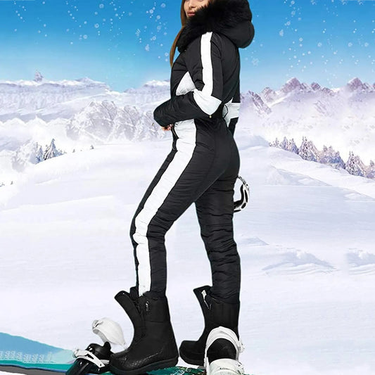 Ski Bunny Winter Jumpsuit (Ships from USA & Canada) (Black/White)