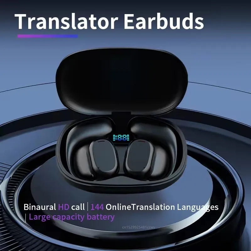 B66 Translation Headphones 144 Languages Instant Translate Smart Voice Translator Wireless Bluetooth-compatible Earphone