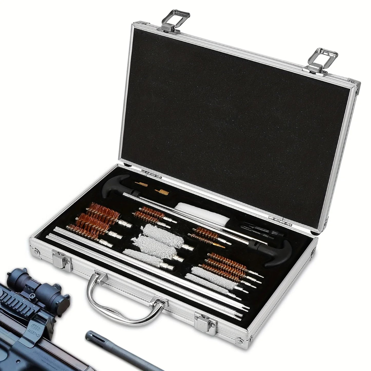 126Pcs Universal Gun Cleaning Kit Gun Cleaning Brush Mop Strap Rifle Carrying Case Pistol Handgun