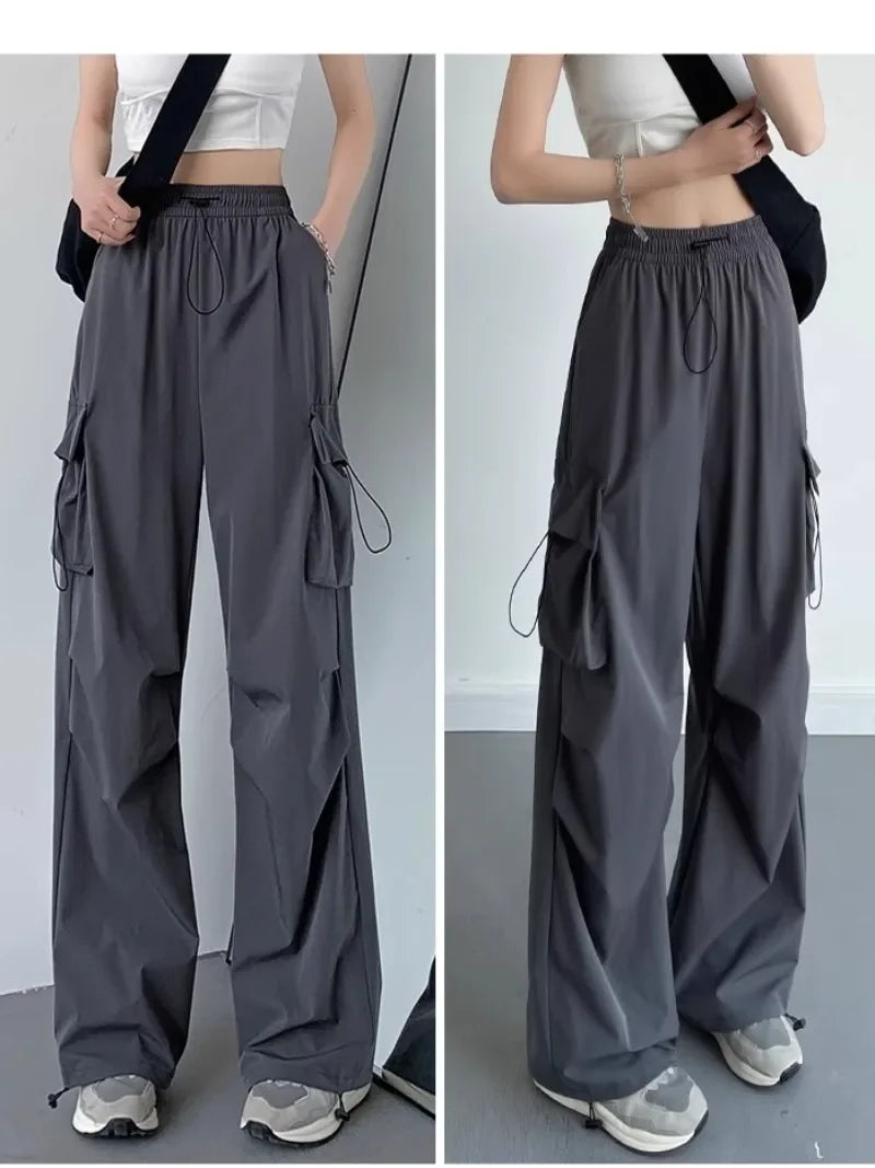 Cargo Pant Women Wide Leg Pants Summer Autumn Fashion Female High Waist Streetwear Loose Casual Pants Straight Trousers