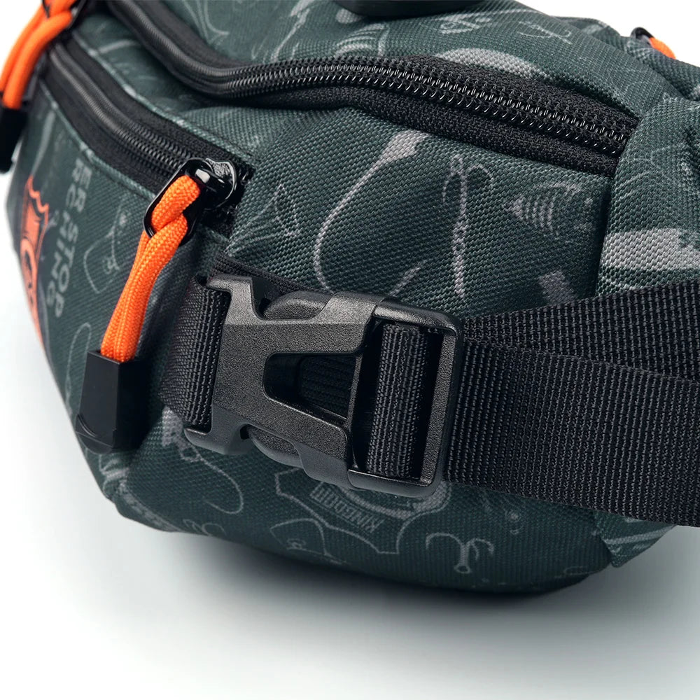 Kingdom Multifunctional Lure Fishing Waist Chest Tactical Backpack 20*11*11cm Waterproof Fanny Pack Outdoor Sports Tackle Bag