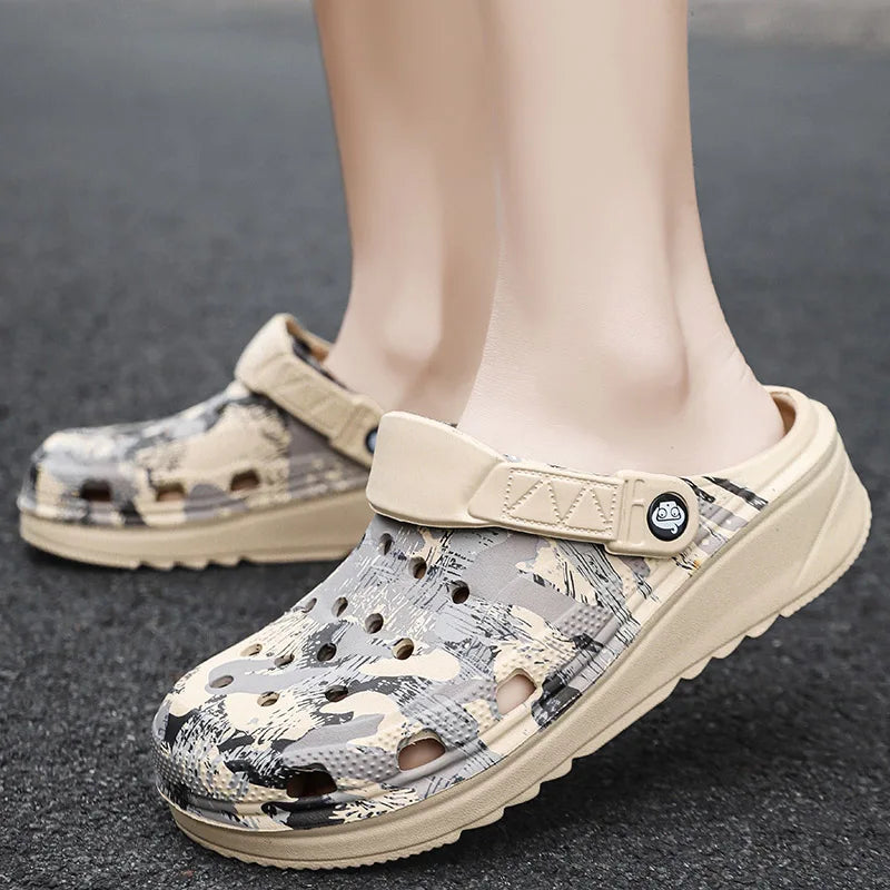 Men Slippers Camouflage Platform Outdoor Summer Clogs Shoe Women Beach Sandals Male Soft EVA Indoor Home Slides Lover Flip Flops