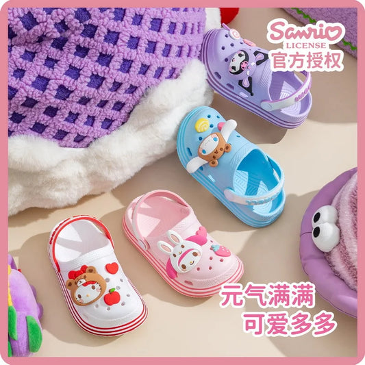 Sanrio surrounding sandals HelloKitty hole shoes women's girls outdoor beach Baotou adult children's shoes