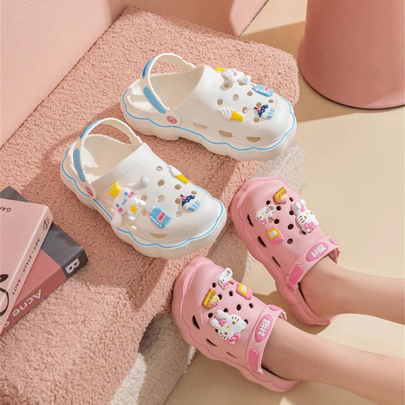 Sanrio Slippers Hello Kitty Cinnamoroll Kuromi Kawaii Summer Anti Slip Soft Slippers Outdoor Babouche Boys and Girls Holiday Gif