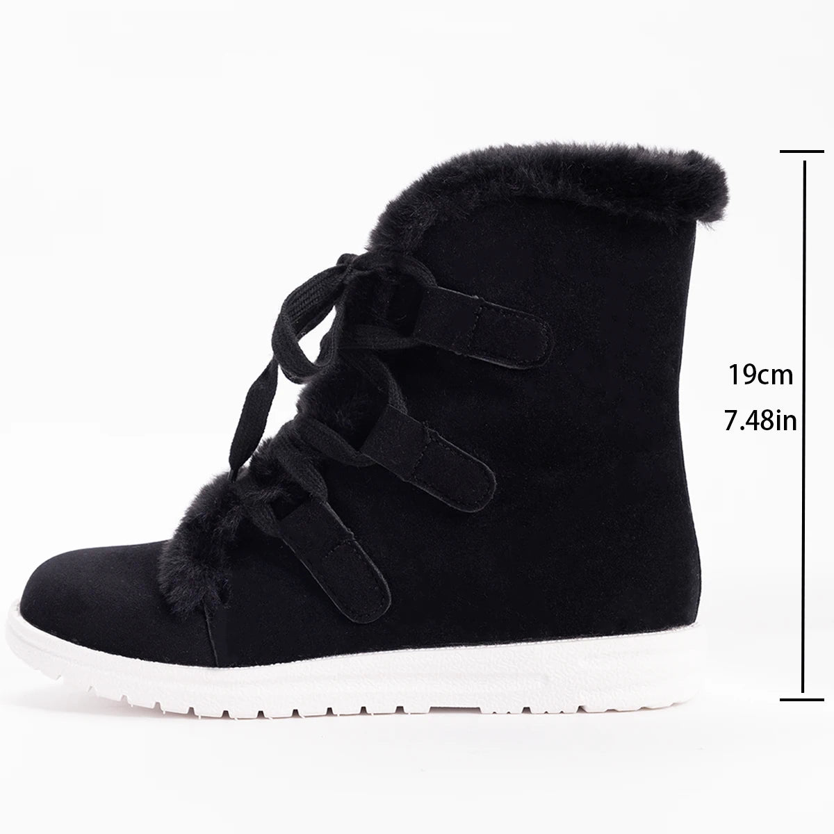 Snow Boots Women's Shoes Short Boot Winter Wedges Luxury Elegant Woman Lolita Furry Sneakers Pink Cute Comfortable Flat on Offer