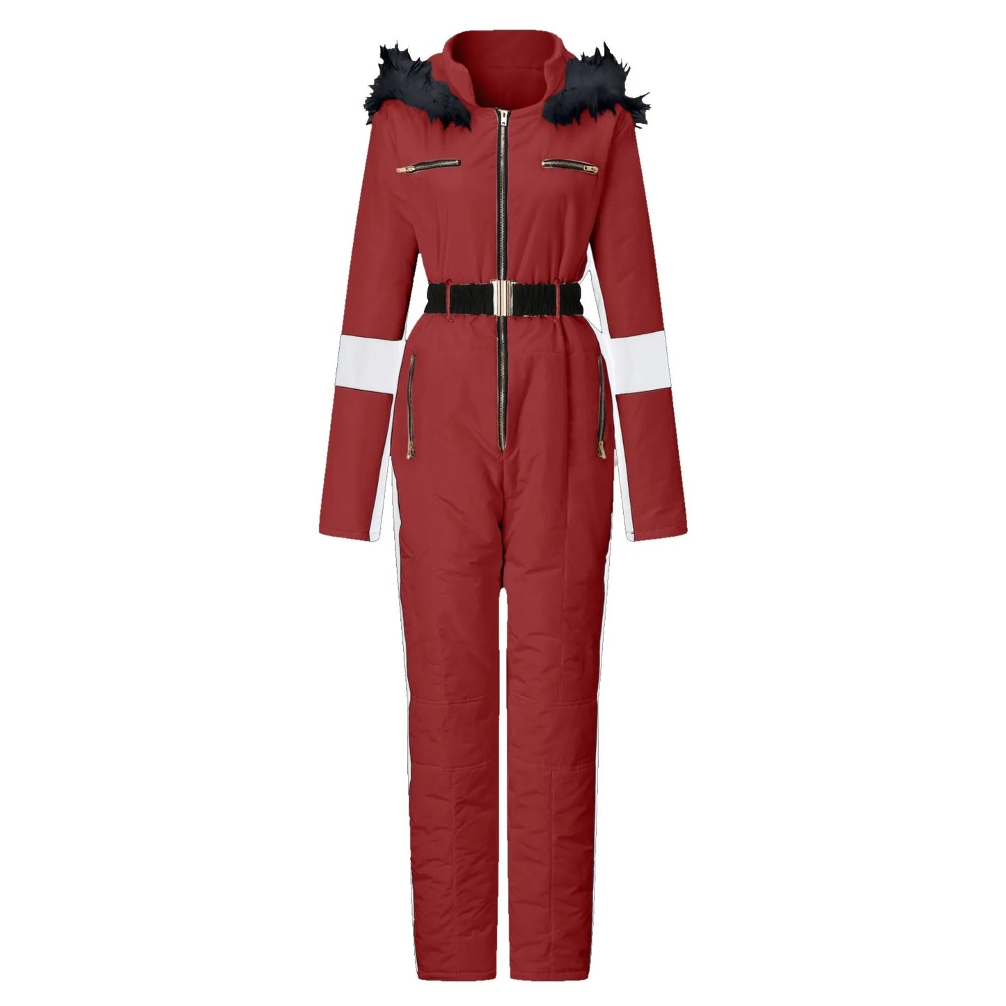 Ski Bunny Winter Jumpsuit (Ships from USA & Canada) (Black/White)