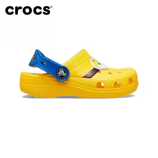 Original Crocs x Minions Kawaii Cartoon Cute Girls Boys Sandals Children Slippers Hole Shoes Non-Slip Beach Home Shoes Gift