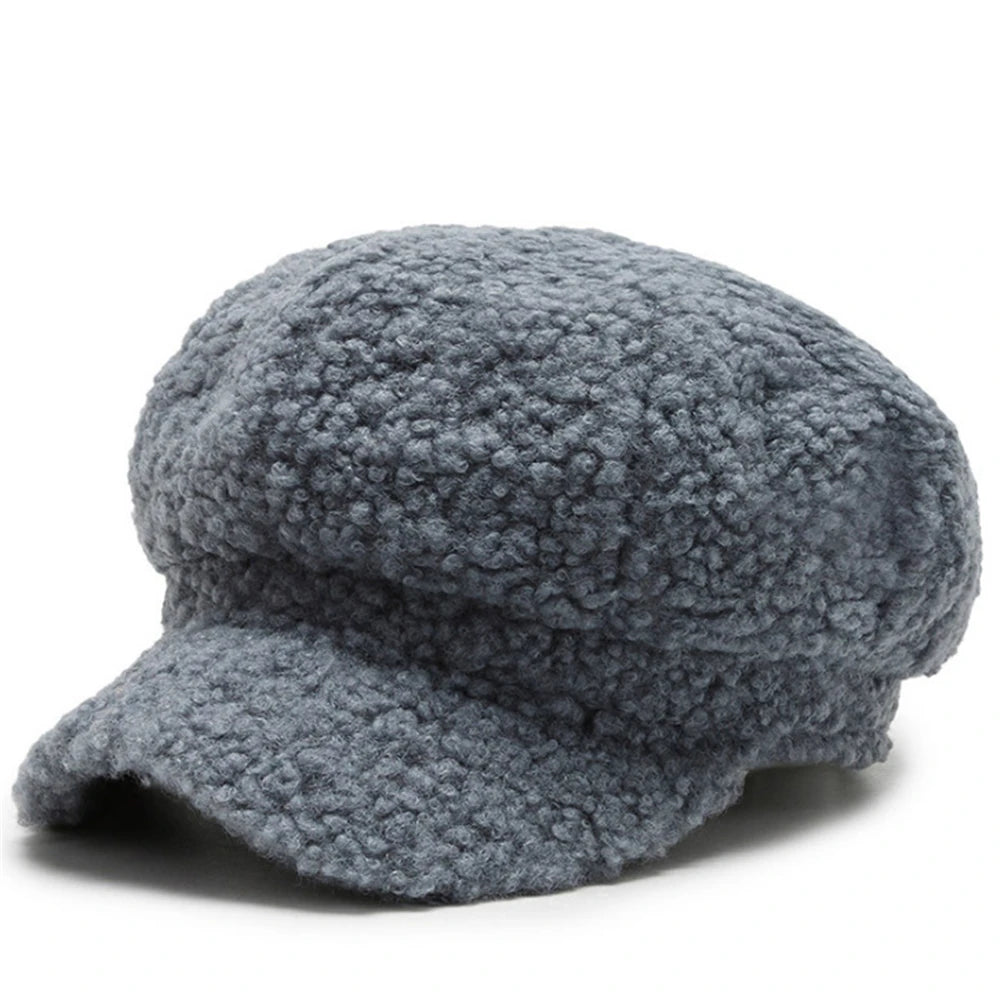 New Autumn and Winter  Lamb Hair Fashion Basin Cap Men and Women All-match Teddy Cashmere Fisherman Hat