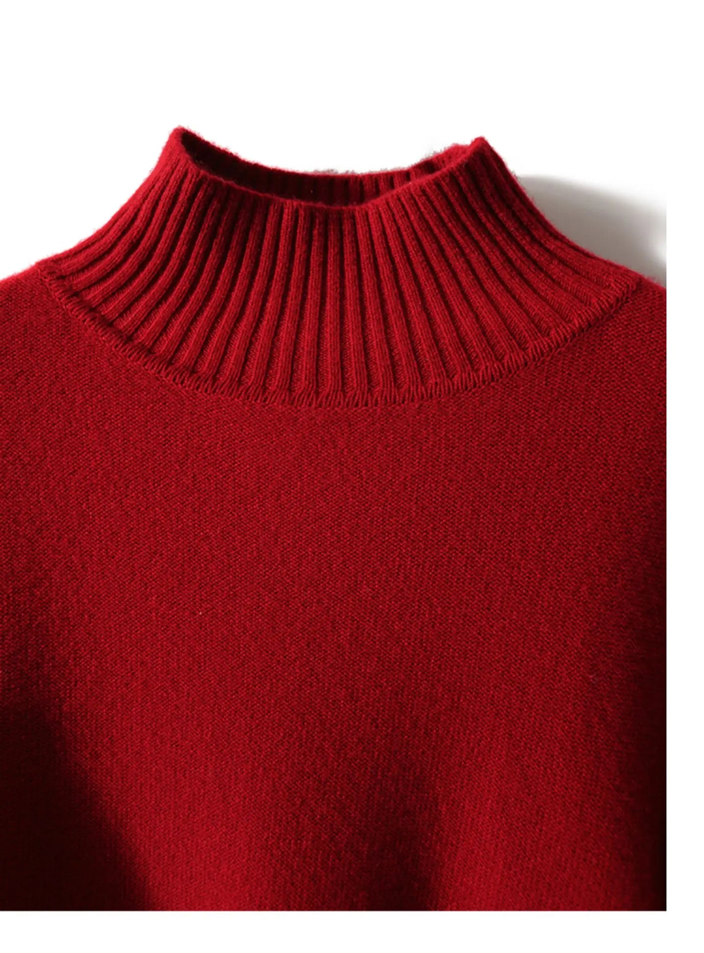 Women's Cashmere Sweater, High-Necked, Loose, Slim, Monochromatic, Knitted Bottoming Shirt