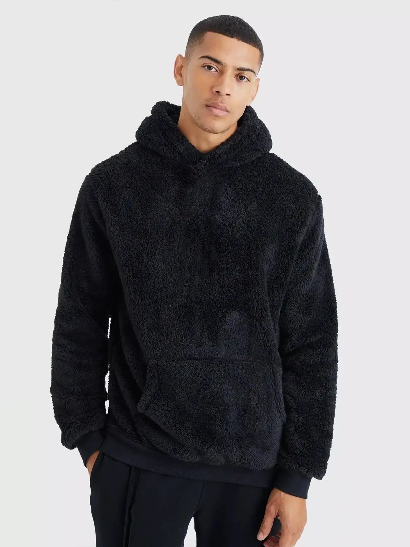 Warm Fluffy Hoodies Winter Double-sided Velvet Homewear Hooded Sweater Men's Lamb Wool Winter Jumper Pullover Casual Sweatshirts