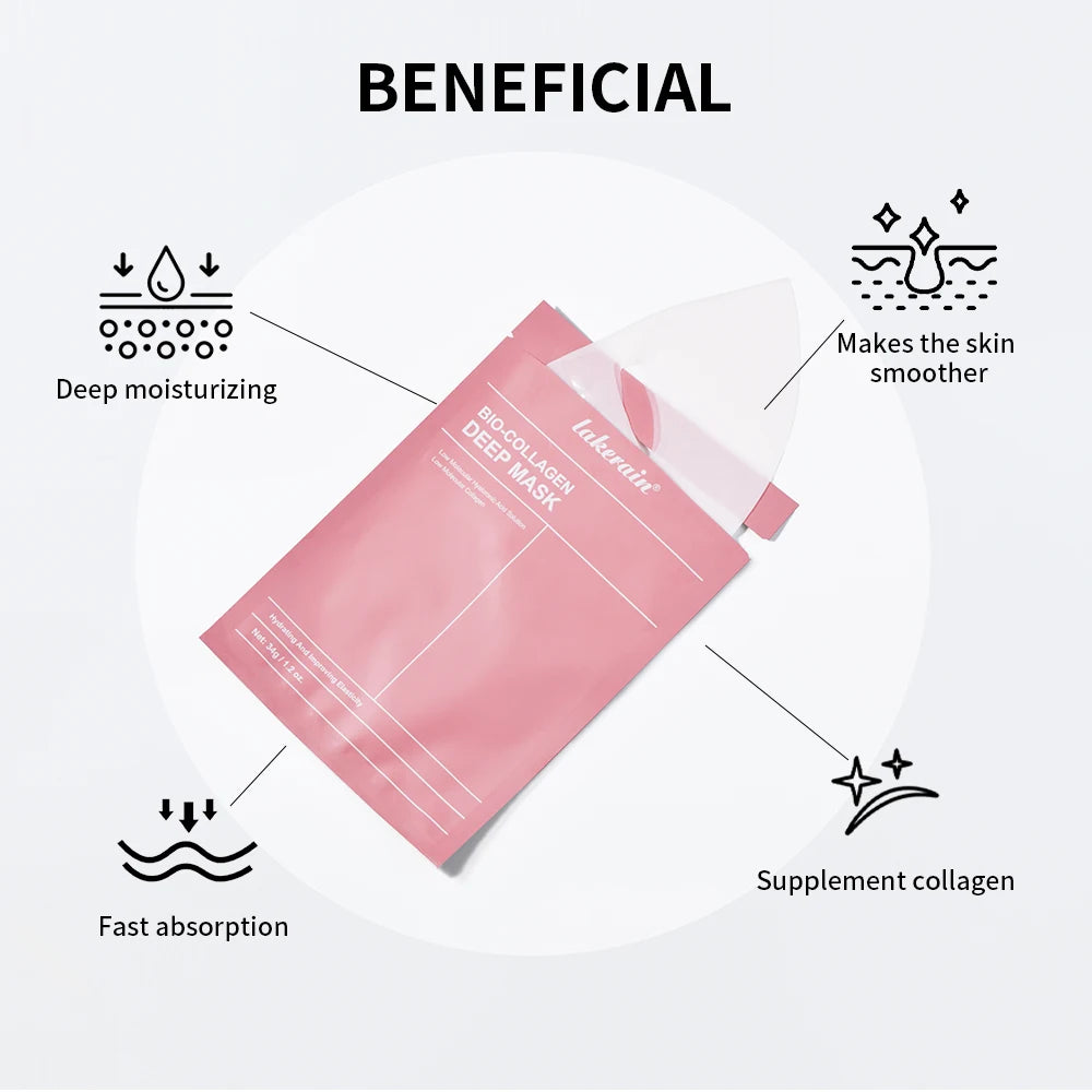 Bio-Collagen Real Deep Mask Hydrating Overnight Hydrogel Mask Pore Minimizing Radiance Firming Brighten Skin Skincare