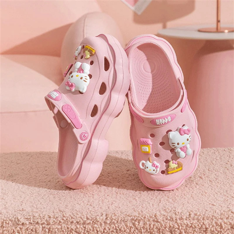 Sanrio Slippers Hello Kitty Cinnamoroll Kuromi Kawaii Summer Anti Slip Soft Slippers Outdoor Babouche Boys and Girls Holiday Gif