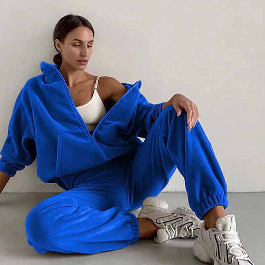 Spring 2023 Women's Brand Velvet Fabric Tracksuits Velour Hoody Track Suit Hoodies and Pants Oversized Sportswear Two Pieces Set