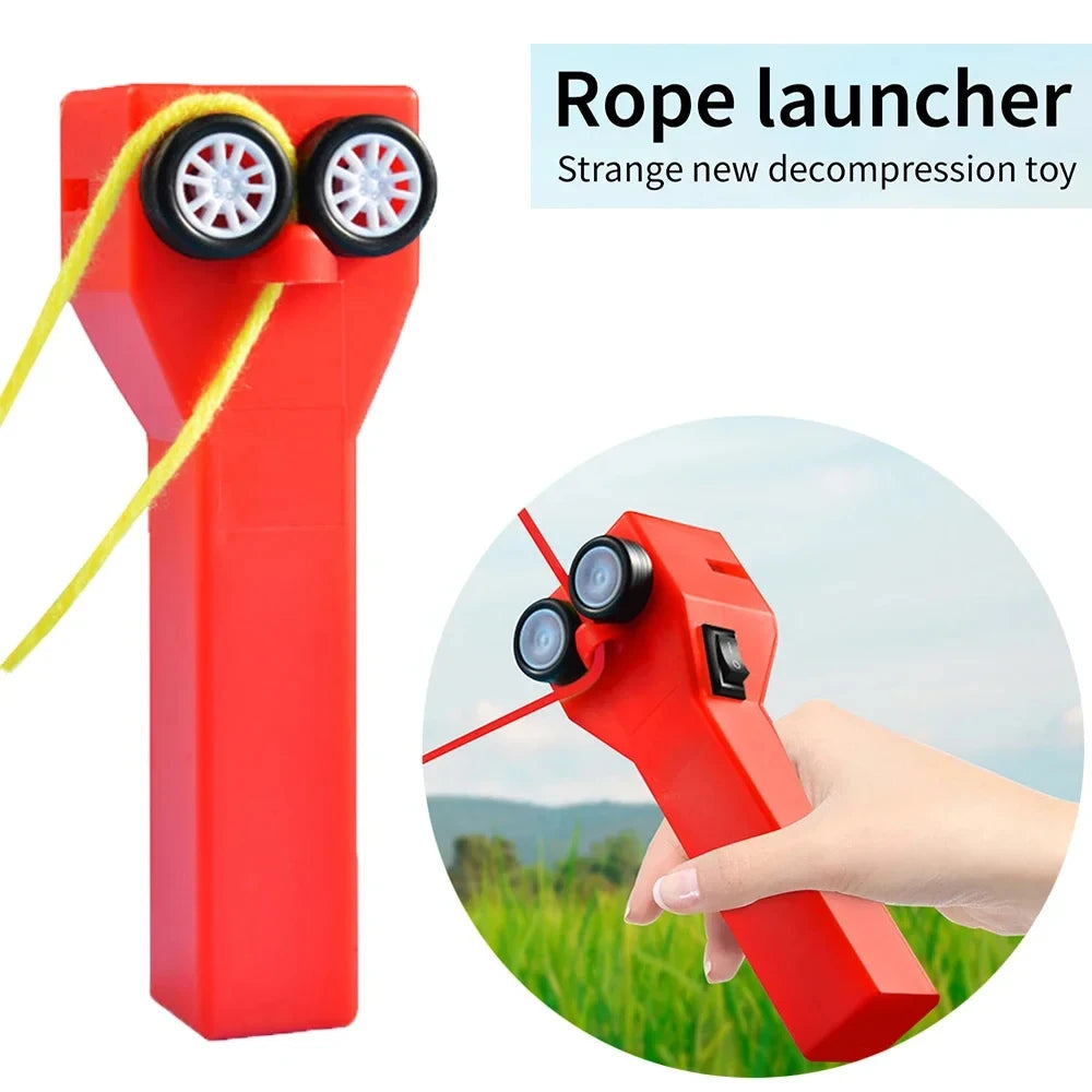 Electric Rope Launcher String Rop Propeller Push Thruster Controller Funny Cord Shooter Handheld Decompression Toys