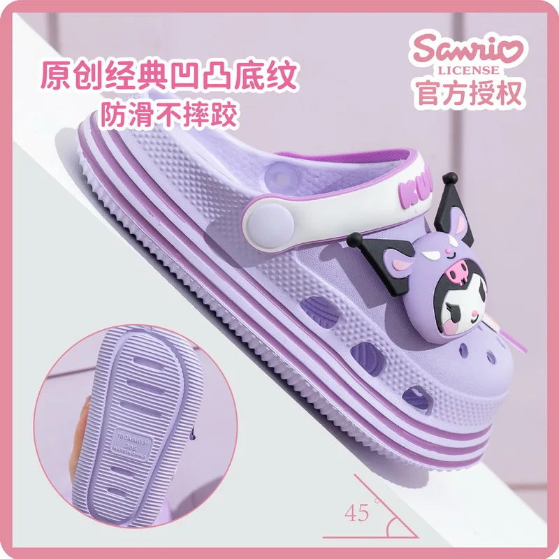 Sanrio surrounding sandals HelloKitty hole shoes women's girls outdoor beach Baotou adult children's shoes