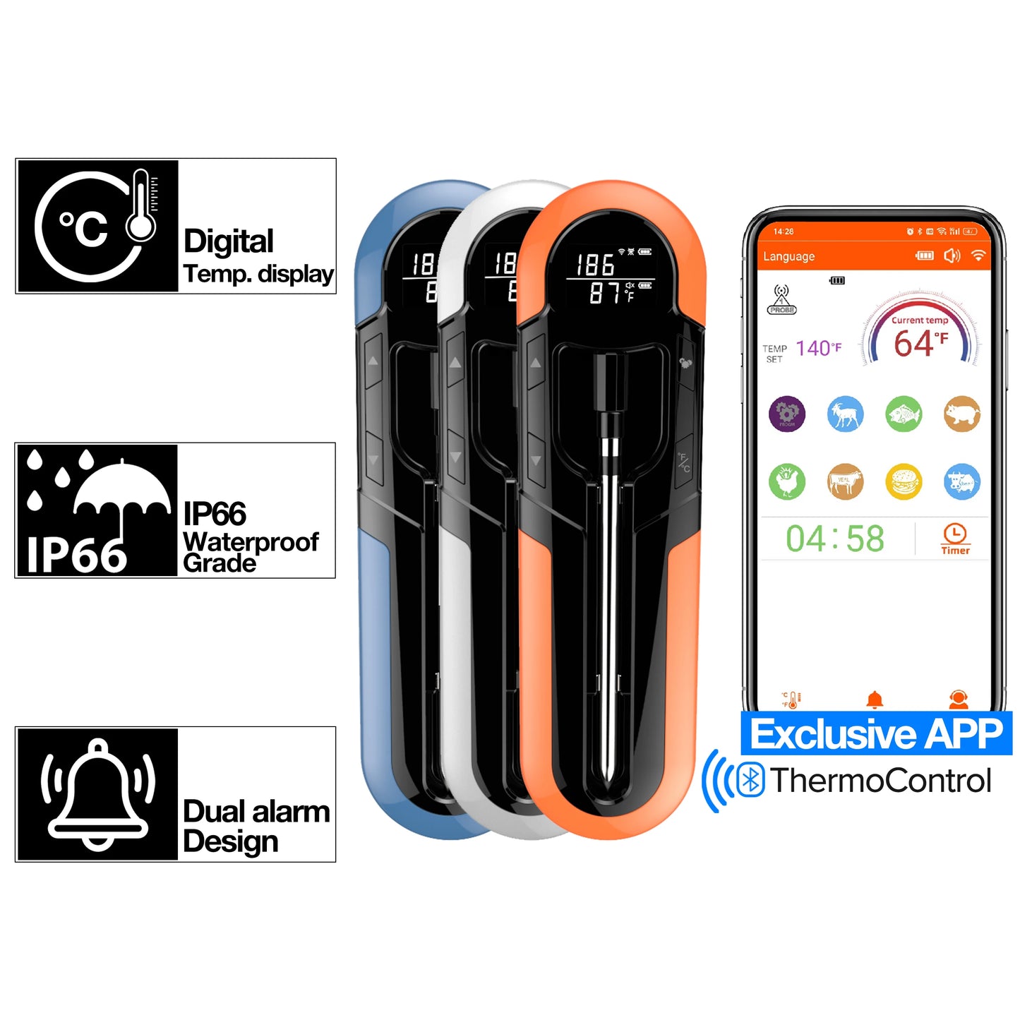 FireTrack™ Bluetooth Meat Thermometer