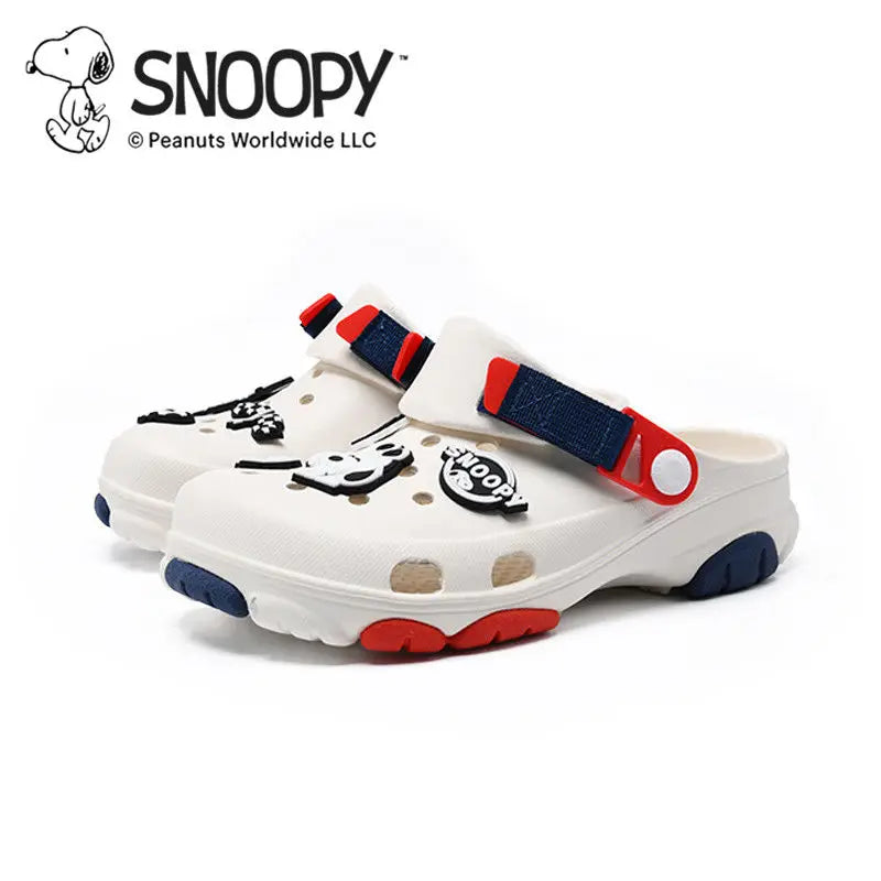 Snoopy Cartoon Splicing Colors Eva Waterproof Slippers Beach Shoes Sandals Anime New Casual Breathable Ankle-Wrap Shoes Gift