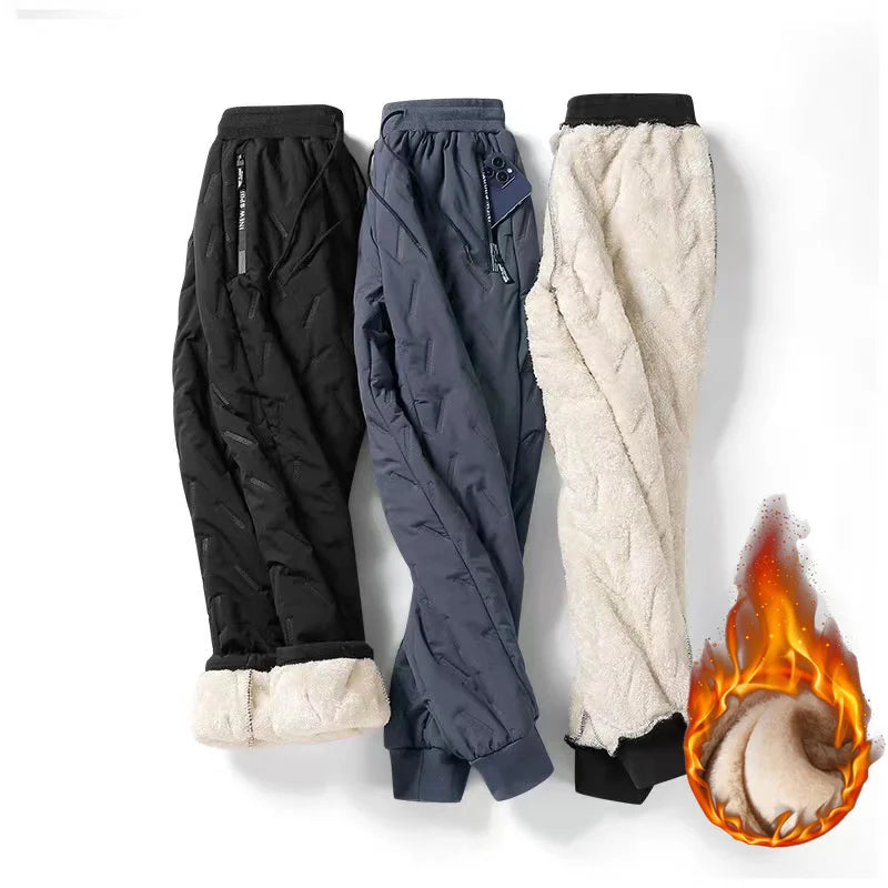 Winter Warm Thickened Wool Sports Pants Men's Jogging Pants New Wool Casual Cotton Pants Men's Extra Large Size Pants