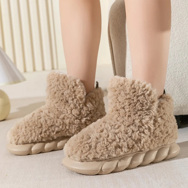 women's indoor slippers EVA memory foam cozy soft lightweight girls short boots warm winter fuzzy slippers