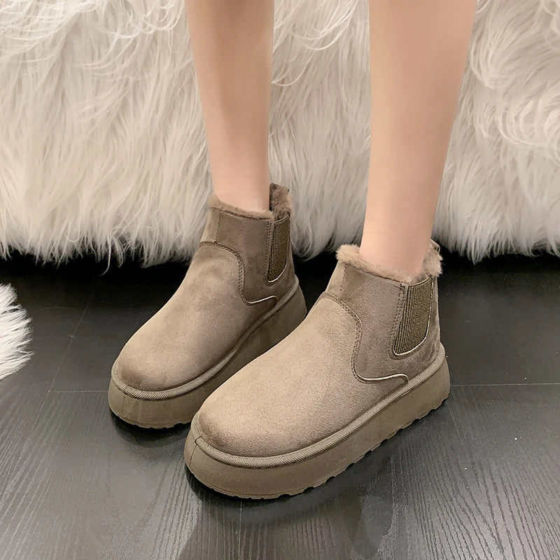 Warm Plush Ankle Boot- Non- Slip