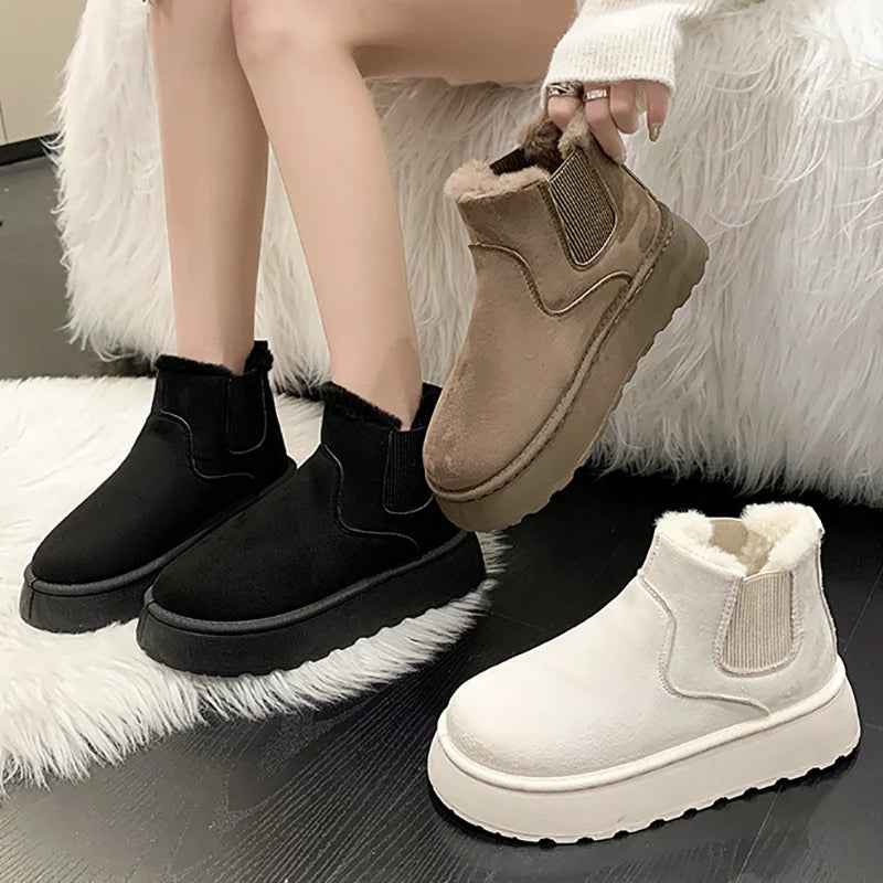 Warm Plush Ankle Boot- Non- Slip