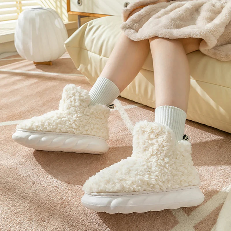 women's indoor slippers EVA memory foam cozy soft lightweight girls short boots warm winter fuzzy slippers